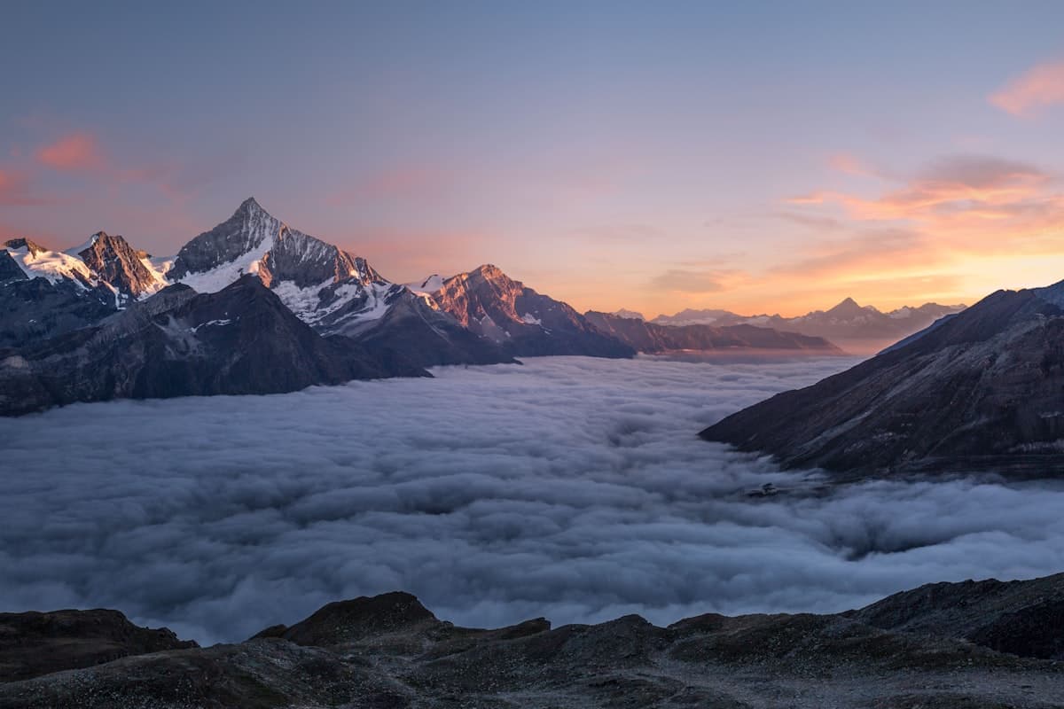 Alaska summer scenery with mountains and glaciers