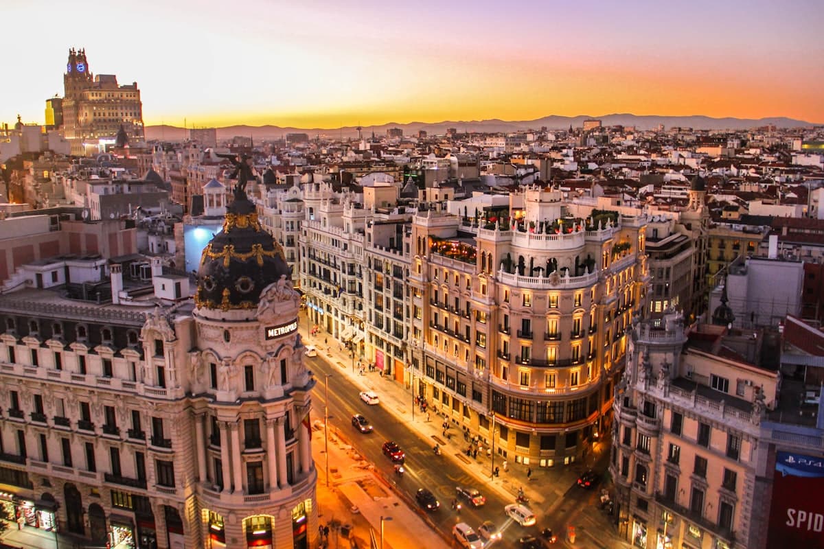 Barcelona's waterfront with buildings and Mediterranean Sea