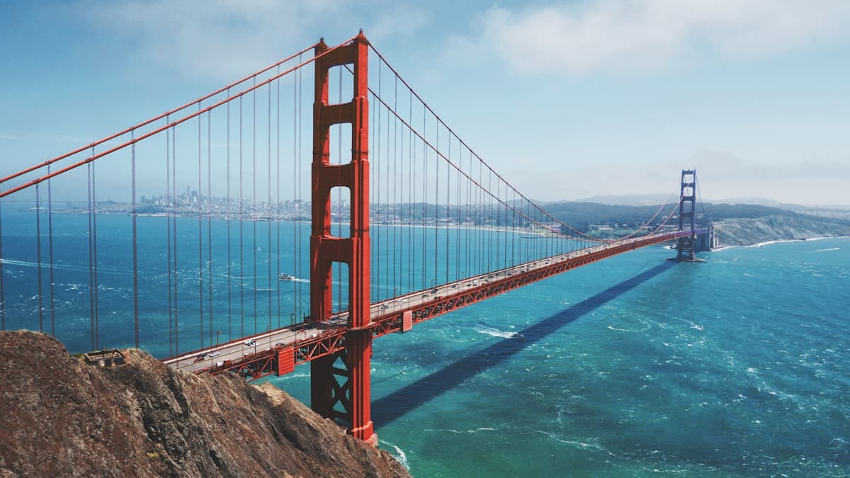 San Francisco Bay with Golden Gate Bridge spanning the iconic landscape
